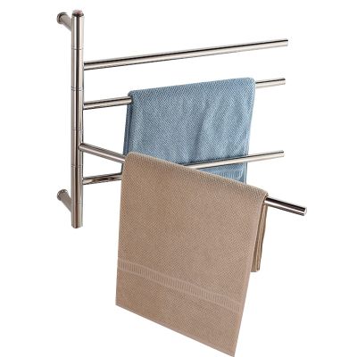 Towel Warmer/Heated Towel Warmer Rack for Bathroom Brushed Gold 304 Stainless Steel Electric Heated Towel Rail Radiator, Wall-Mounted 162W Heated Towel Drying Rack with 14 Curved Bars (Plug in)