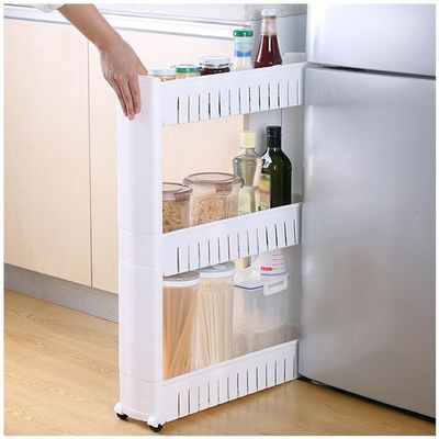 Narrow Shelf Slim Storage Organizer Cart Kitchen Bathroom Organizer, Laundry Room Organization Rack Skinny Shelf for Kitchen Bathroom Small Places Bedroom Entryway Office (Color : 3 Layers White)