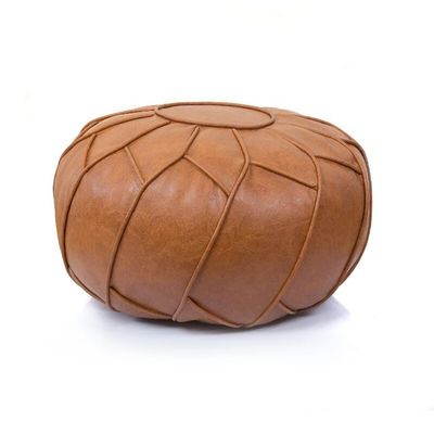 Retro Style Morocco PU Leather Pouf Home Tatami Decor Unstuffed Cushion Ottoman Sofa Living Room Footstool (Color : A, Size : 58 * 58 * 33cm) (A 58 * 58 * 33cm)