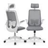 Athena Collection Ergonomic Office Chair Computer Desk Chair Comfy Swivel Chair for Home Office Rolling Reclining Chair with Wheel Mesh Headrest High Back Lumbar Support Heavy Duty Set of 2 Gray view 1