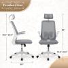 Athena Collection Ergonomic Office Chair Computer Desk Chair Comfy Swivel Chair for Home Office Rolling Reclining Chair with Wheel Mesh Headrest High Back Lumbar Support Heavy Duty Set of 2 Gray view 3