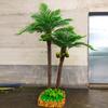 ESRADA Artificial Landscape Tree Simulated Coconut Tree Tropical Outdoor Fake Tree Palm Tree Green Plants Decorative Fake Coconut Leaves for Christmas, Weddings 1m+2m view 2