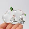 SHIDXIB 2Pcs Crystal Hippo Figurines Art Glass Hippo Animal Craft Decoration Ornament for Table Home Decoration view 2
