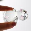 SHIDXIB 2Pcs Crystal Hippo Figurines Art Glass Hippo Animal Craft Decoration Ornament for Table Home Decoration view 3