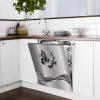 Silver Metal Texture of Brushed Stainless Steel Sticker Decor Dishwasher Cover,Butterflies Magnetic Dishwasher Skin,23x26 inch Dishwasher Sticker for Refrigerator Magnet,Polishing Background view 3