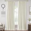 ChrisDowa Ivory Pinch Pleated Blackout Linen Curtains 108 inches Long 2 Panels for Living Room Bedroom Farmhouse Room darking Thermal Insulated Back Tab Hooks Rings Window Treatment Drapes,40x108 view 1