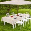 Carosoffe Outdoor Rectangle Tablecloth with Umbrella Hole and Zipper, Boho Orange Geometric Waterproof Table Cover Abstract Ethnic Tribal Floral Washable Patio Tablecloths for Party Picnic, 52"x70" view 4