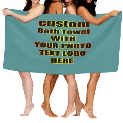 AEKSCOH Customize Microfiber Beach Towels for Camping Add Your Photo Text Logo Drying Quick Add Your Photo Text Logo Personalized Bath Towels with Your Design Style04
