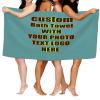 AEKSCOH Customize Microfiber Beach Towels for Camping Add Your Photo Text Logo Drying Quick Add Your Photo Text Logo Personalized Bath Towels with Your Design Style04 view 1