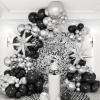 Black and Silver Balloons Garland Arch Kit, 146pcs Metallic Silver and Black Balloons with Silver Exploding Star Foil Balloons for Graduation Birthday New Years Party Decorations view 1