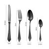 48-piece black silverware ser service for 12, Luxury 18/8 stainless steel flatware sets,kitchen tableware set, cutlery set for dinner dishwasher safe view 2