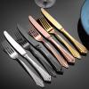 48-piece black silverware ser service for 12, Luxury 18/8 stainless steel flatware sets,kitchen tableware set, cutlery set for dinner dishwasher safe view 4