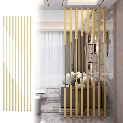 Room Divider Gold Room Divider Screen Post - No Need to Drill, DIY Bathroom/ Living Room/ Entrance Wall Partition Standing Pole, Free Standing Panel Bar ( Color : 10pcs Height , Size : 100cm/39in/3.28