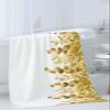 Bath Towel Sets,Spring Yellow Gradient Eucalyptus Leaves White Bathroom Towels Soft Hand Towel Washcloth Cotton Towel Set,Absorbent Soft Bath Set for Hotel Beach Pool Pastoral Leaf Towels view 3