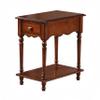 AUQMTAIN Wood End Table with Drawer and Storage Shelf, Narrow Traditional Side Table, Telephone Nightstand, Elegant Vintage for Living Room, Bedroom, Office view 1