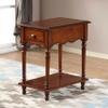AUQMTAIN Wood End Table with Drawer and Storage Shelf, Narrow Traditional Side Table, Telephone Nightstand, Elegant Vintage for Living Room, Bedroom, Office view 2