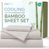 100% Rayon Derived From Bamboo - Bamboo Sheets Twin XL Size - Cooling Sheets for Twin XL - Soft, Breathable Hotel Luxury Bedding - 1 Flat & 1 Fitted & 1 Pillowcase w/ 16 Inch Deep Pockets - Light Grey view 1