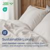 100% Rayon Derived From Bamboo - Bamboo Sheets Twin XL Size - Cooling Sheets for Twin XL - Soft, Breathable Hotel Luxury Bedding - 1 Flat & 1 Fitted & 1 Pillowcase w/ 16 Inch Deep Pockets - Light Grey view 4