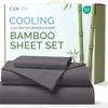 100% Rayon Derived From Bamboo - Bamboo Sheets Twin XL Size - Cooling Sheets for Twin XL - Soft, Breathable Hotel Luxury Bedding - 1 Flat & 1 Fitted & 1 Pillowcase w/ 16 Inch Deep Pockets - Dark Grey view 1