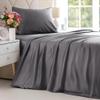 100% Rayon Derived From Bamboo - Bamboo Sheets Twin XL Size - Cooling Sheets for Twin XL - Soft, Breathable Hotel Luxury Bedding - 1 Flat & 1 Fitted & 1 Pillowcase w/ 16 Inch Deep Pockets - Dark Grey view 2