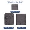 100% Rayon Derived From Bamboo - Bamboo Sheets Twin XL Size - Cooling Sheets for Twin XL - Soft, Breathable Hotel Luxury Bedding - 1 Flat & 1 Fitted & 1 Pillowcase w/ 16 Inch Deep Pockets - Dark Grey view 3
