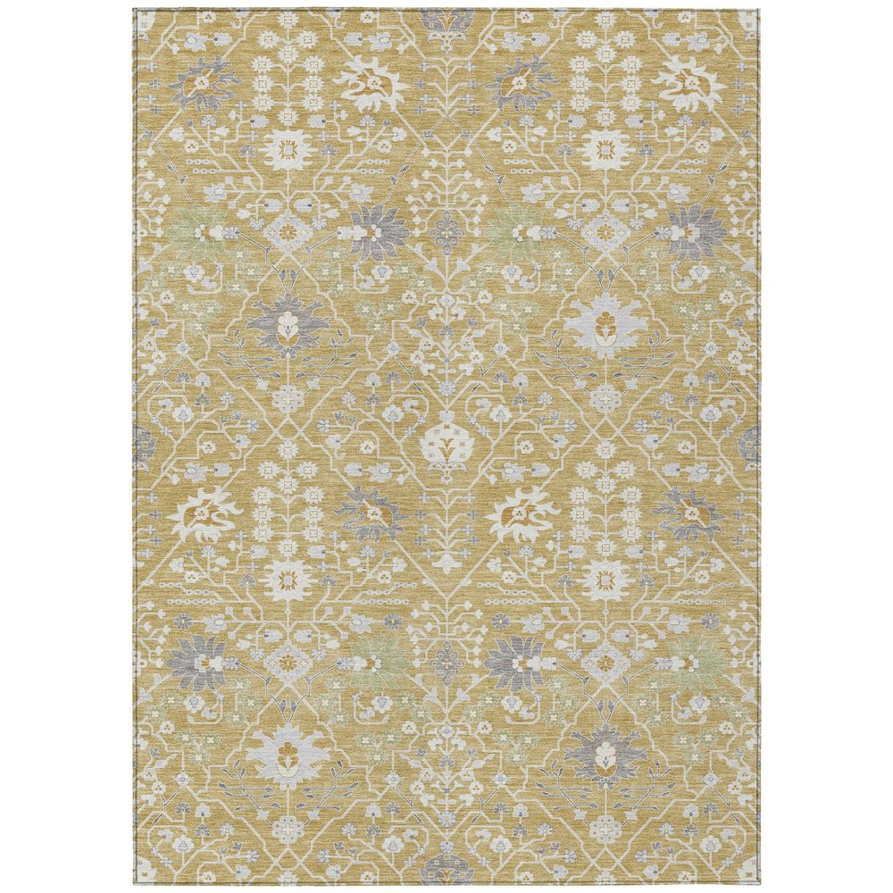 Addison Rugs Chantille ACN1009 Gold 9' x 12' Indoor Outdoor Area Rug, Easy Clean, Machine Washable, Non Shedding, Bedroom, Entry, Living Room, Dining Room, Kitchen, Patio Rug