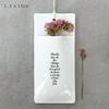 East of India Small Indoor Porcelain Hanging Wall Flower Vase Little Modern Home Ornament ""Thanks lovely sister"", 5.5 x 13 x 2.5 cm, White view 2
