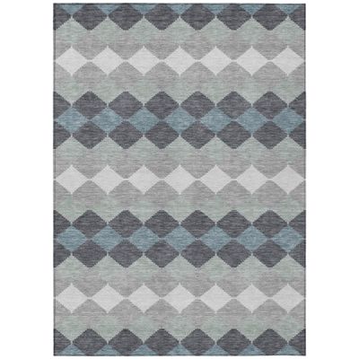 Addison Rugs Chantille ACN1007 Gray 3' x 5' Indoor Outdoor Area Rug, Easy Clean, Machine Washable, Non Shedding, Bedroom, Entry, Living Room, Dining Room, Kitchen, Patio Rug