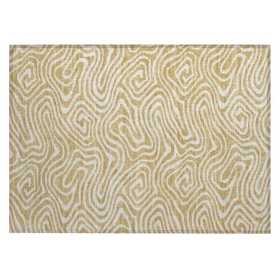 Addison Rugs Chantille ACN1020 Gold 1'8" x 2'6" Indoor Outdoor Area Rug, Easy Clean, Machine Washable, Non Shedding, Bedroom, Entry, Living Room, Dining Room, Kitchen, Patio Rug