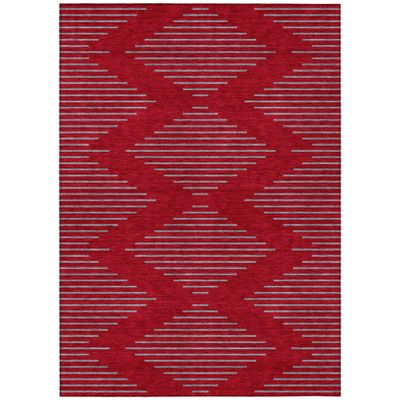 Addison Rugs Chantille ACN1017 Red 8' x 10' Indoor Outdoor Area Rug, Easy Clean, Machine Washable, Non Shedding, Bedroom, Entry, Living Room, Dining Room, Kitchen, Patio Rug