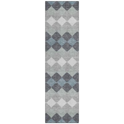 Addison Rugs Chantille ACN1007 Gray 2'3" x 7'6" Indoor Outdoor Runner Rug, Machine Washable, Stain Resistant, Easy Clean, Non Shedding, Hallway, Laundry, Patio, Kitchen Rug