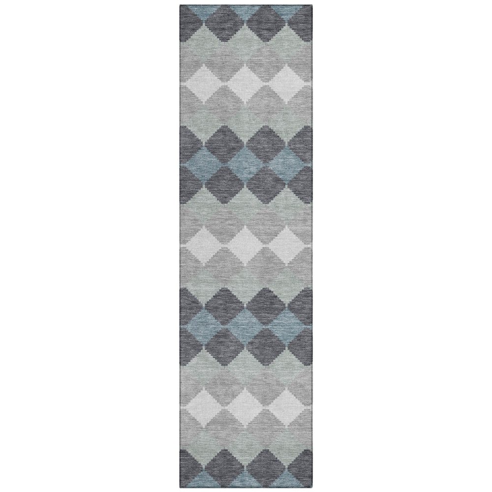 Addison Rugs Chantille ACN1007 Gray 2'3" x 7'6" Indoor Outdoor Runner Rug, Machine Washable, Stain Resistant, Easy Clean, Non Shedding, Hallway, Laundry, Patio, Kitchen Rug