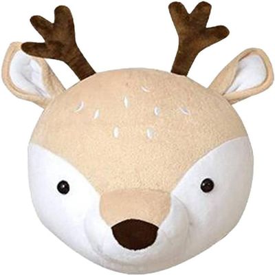 BAYAJIAZ Animal Head Wall Decor Plush Stuffed Animal Head Wall Mount, Nursery, Playroom, or Bedroom Dcor, Wall Hanging (deer)