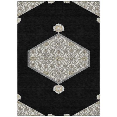 Addison Rugs Chantille ACN1011 Black 8' x 10' Indoor Outdoor Area Rug, Easy Clean, Machine Washable, Non Shedding, Bedroom, Entry, Living Room, Dining Room, Kitchen, Patio Rug