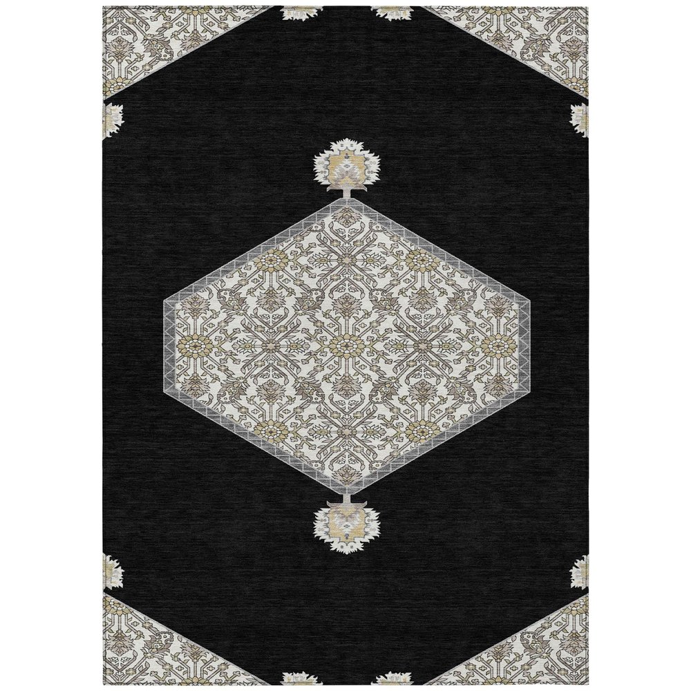 Addison Rugs Chantille ACN1011 Black 8' x 10' Indoor Outdoor Area Rug, Easy Clean, Machine Washable, Non Shedding, Bedroom, Entry, Living Room, Dining Room, Kitchen, Patio Rug