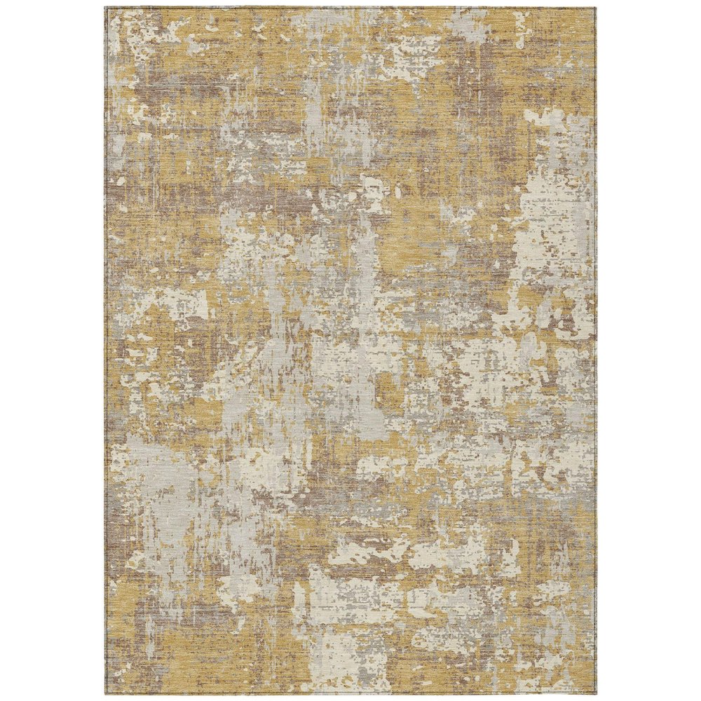 Addison Rugs Chantille ACN1008 Gold 9' x 12' Indoor Outdoor Area Rug, Easy Clean, Machine Washable, Non Shedding, Bedroom, Entry, Living Room, Dining Room, Kitchen, Patio Rug