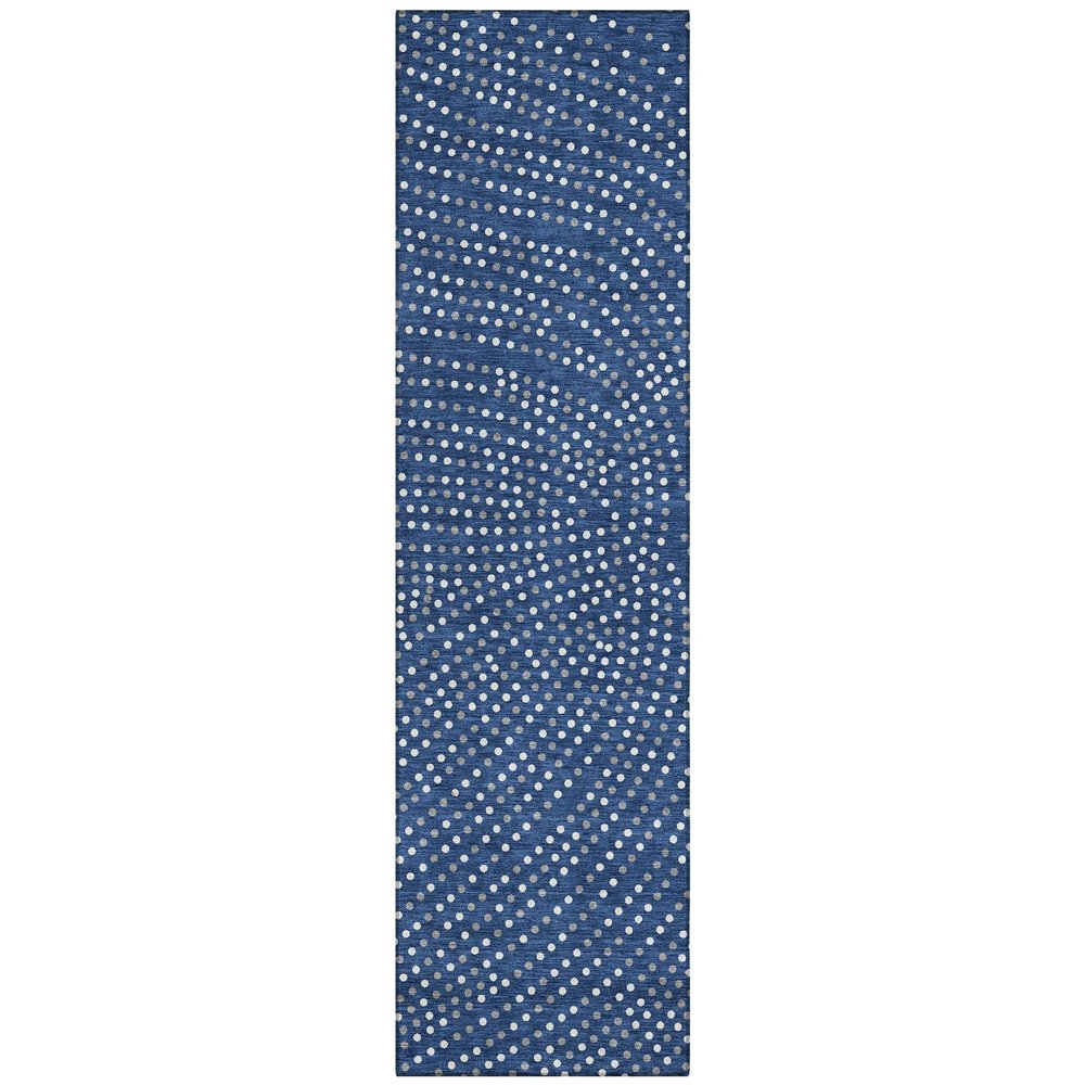 Addison Rugs Chantille ACN1021 Blue 2'3" x 7'6" Indoor Outdoor Runner Rug, Machine Washable, Stain Resistant, Easy Clean, Non Shedding, Hallway, Laundry, Patio, Kitchen Rug