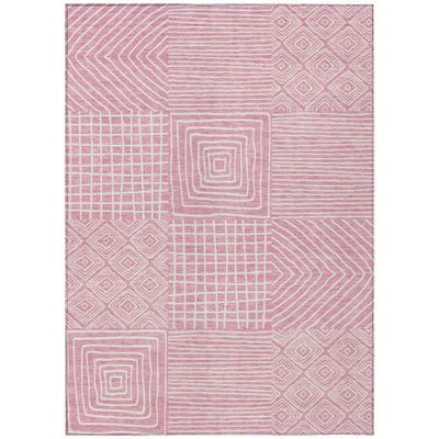 Addison Rugs Chantille ACN1044 Pink 3' x 5' Indoor Outdoor Area Rug, Easy Clean, Machine Washable, Non Shedding, Bedroom, Entry, Living Room, Dining Room, Kitchen, Patio Rug