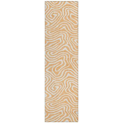 Addison Rugs Chantille ACN1020 Orange 2'3" x 7'6" Indoor Outdoor Runner Rug, Machine Washable, Stain Resistant, Easy Clean, Non Shedding, Hallway, Laundry, Patio, Kitchen Rug