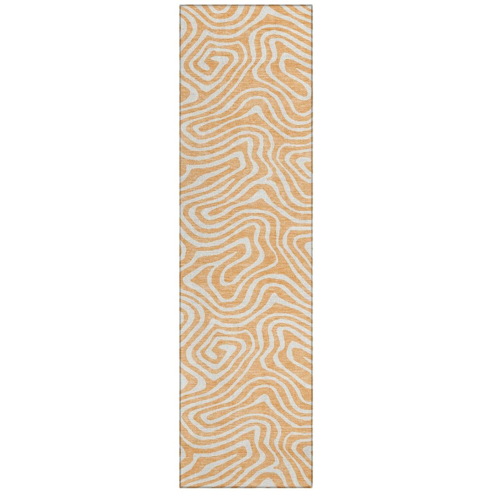 Addison Rugs Chantille ACN1020 Orange 2'3" x 7'6" Indoor Outdoor Runner Rug, Machine Washable, Stain Resistant, Easy Clean, Non Shedding, Hallway, Laundry, Patio, Kitchen Rug