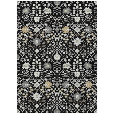 Addison Rugs Chantille ACN1009 Black 3' x 5' Indoor Outdoor Area Rug, Easy Clean, Machine Washable, Non Shedding, Bedroom, Entry, Living Room, Dining Room, Kitchen, Patio Rug