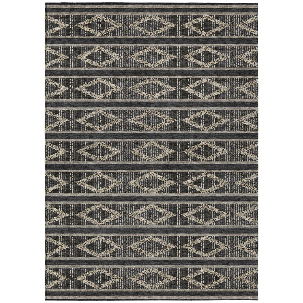 Addison Rugs Chantille ACN1029 Black 8' x 10' Indoor Outdoor Area Rug, Easy Clean, Machine Washable, Non Shedding, Bedroom, Entry, Living Room, Dining Room, Kitchen, Patio Rug