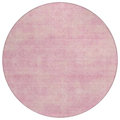 Addison Rugs Chantille ACN1018 Pink 8' x 8' Indoor Outdoor Round Rug, Easy Clean, Machine Washable, Non Shedding, Bedroom, Entry, Living Room, Dining Room, Kitchen, Patio Rug
