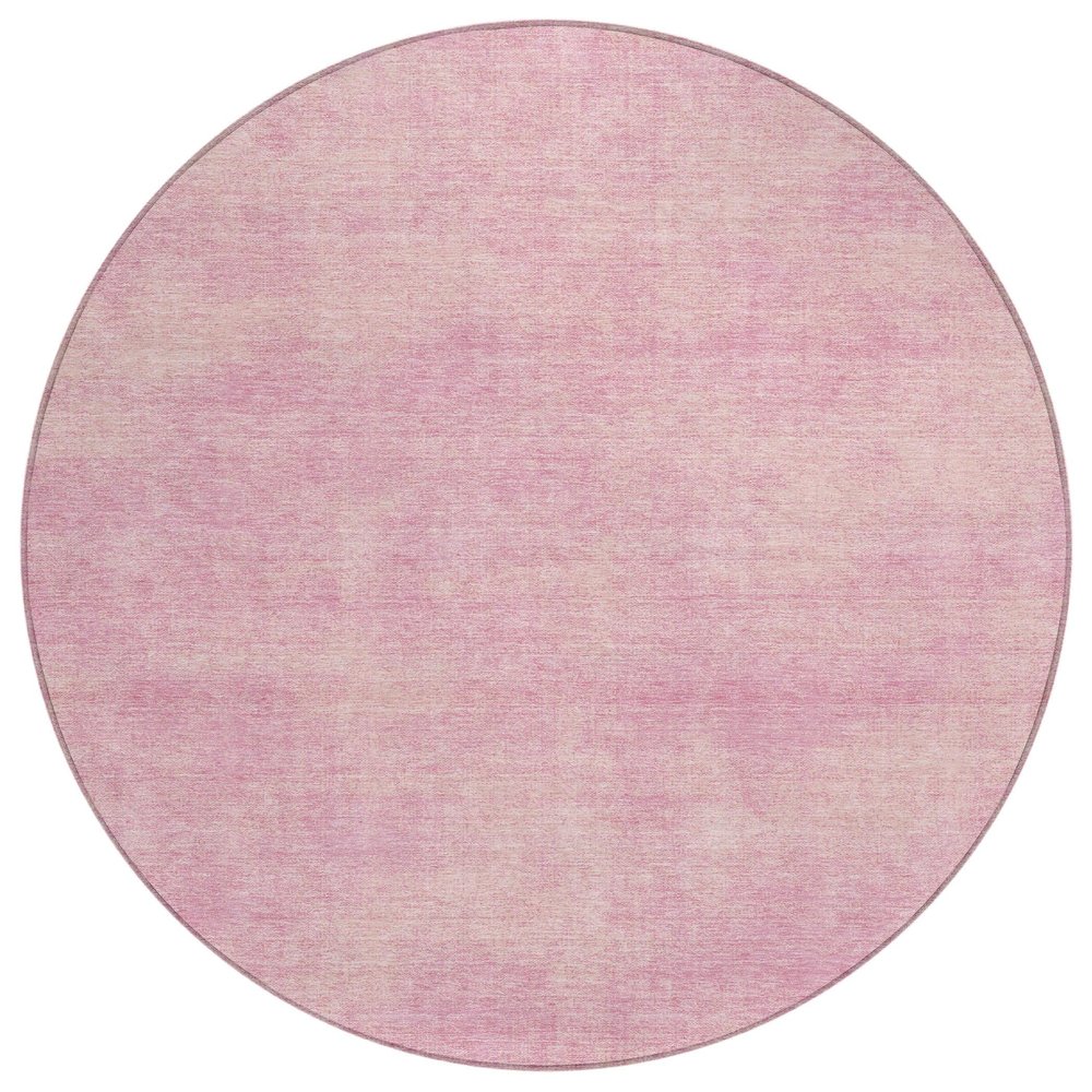 Addison Rugs Chantille ACN1018 Pink 8' x 8' Indoor Outdoor Round Rug, Easy Clean, Machine Washable, Non Shedding, Bedroom, Entry, Living Room, Dining Room, Kitchen, Patio Rug
