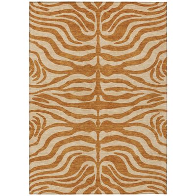 Addison Rugs Chantille ACN1042 Orange 2'6" x 3'10" Indoor Outdoor Area Rug, Easy Clean, Machine Washable, Non Shedding, Bedroom, Entry, Living Room, Dining Room, Kitchen, Patio Rug