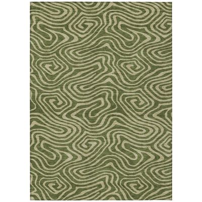Addison Rugs Chantille ACN1020 Green 8' x 10' Indoor Outdoor Area Rug, Easy Clean, Machine Washable, Non Shedding, Bedroom, Entry, Living Room, Dining Room, Kitchen, Patio Rug