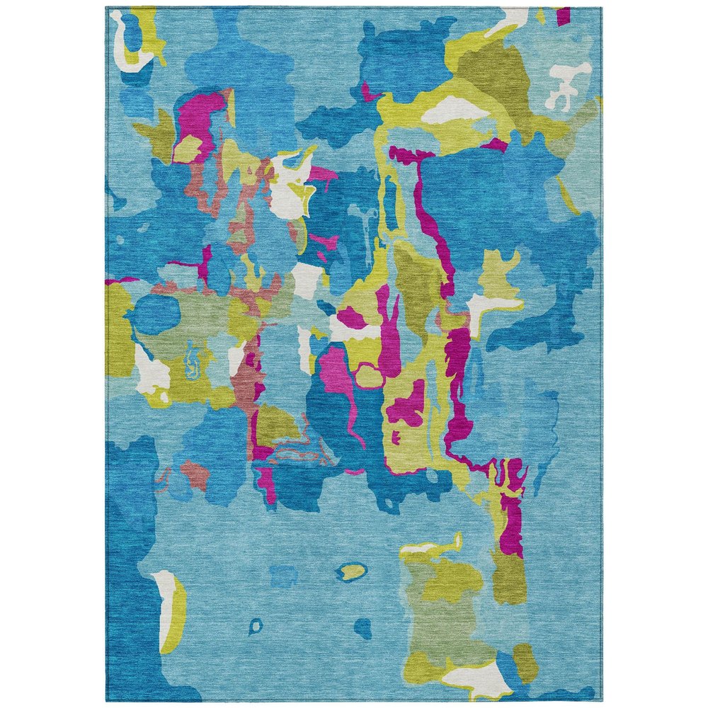 Addison Rugs Chantille ACN1028 Teal 8' x 10' Indoor Outdoor Area Rug, Easy Clean, Machine Washable, Non Shedding, Bedroom, Entry, Living Room, Dining Room, Kitchen, Patio Rug