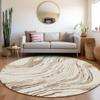 Addison Rugs Chantille ACN1037 Ivory 8' x 8' Indoor Outdoor Round Rug, Easy Clean, Machine Washable, Non Shedding, Bedroom, Entry, Living Room, Dining Room, Kitchen, Patio Rug view 2
