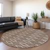 Addison Rugs Chantille ACN1029 Brown 8' x 8' Indoor Outdoor Round Rug, Easy Clean, Machine Washable, Non Shedding, Bedroom, Entry, Living Room, Dining Room, Kitchen, Patio Rug view 2