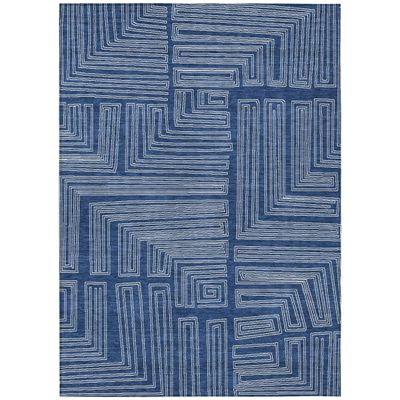Addison Rugs Chantille ACN1045 Blue 10' x 14' Indoor Outdoor Area Rug, Easy Clean, Machine Washable, Non Shedding, Bedroom, Entry, Living Room, Dining Room, Kitchen, Patio Rug